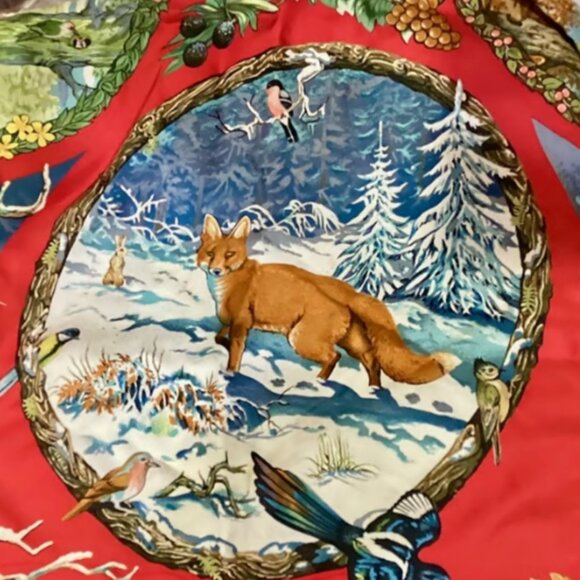 Hermes Les Quatre Saisons collectible colorful large silk scarf - Picture 5 of 9